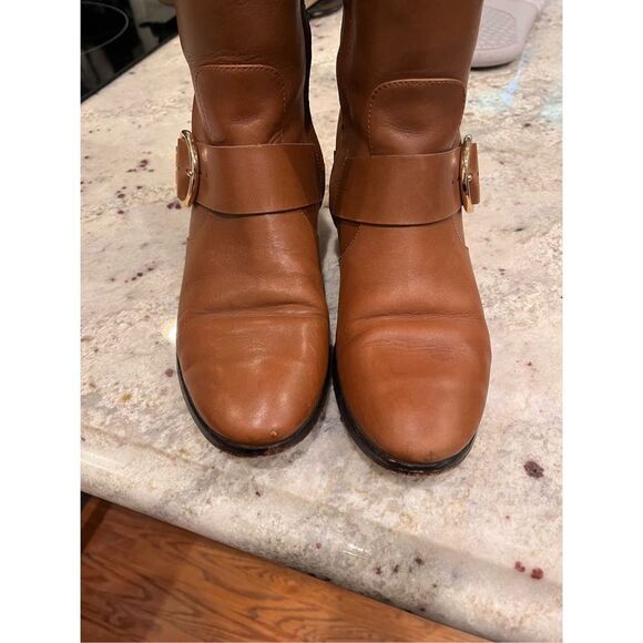 Tory Burch Sofia Brown Leather Riding Boots sz 7-1/2 - Picture 5 of 9